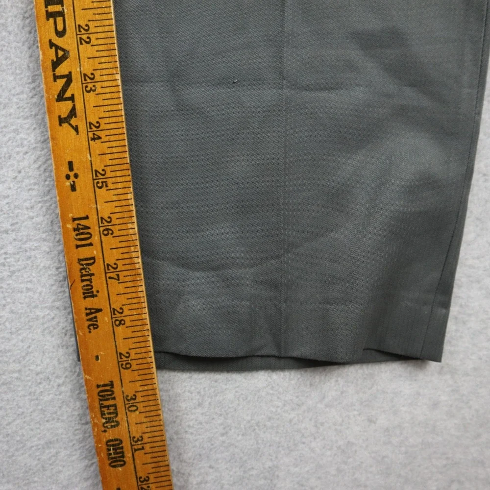 Kenneth Cole Reaction Dress Pants Mens 36x30 Gray Herringbone Flat Front Slacks